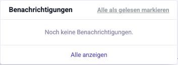 Die geöffnete Glocke mit den neuesten Benachrichtigungen