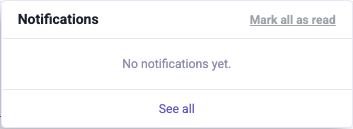 The open bell with the latest notifications