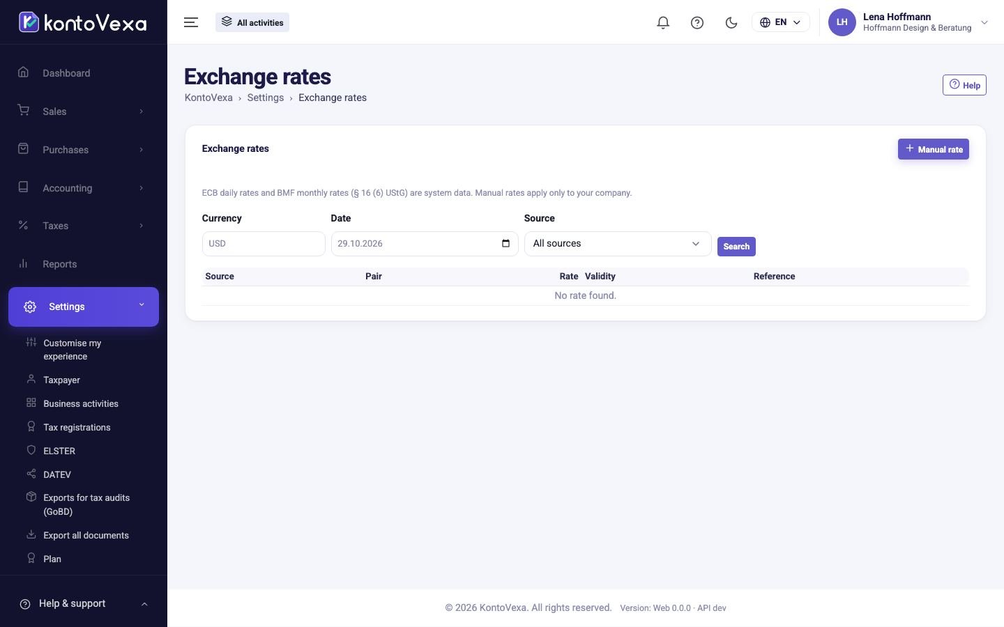 Searching for a rate, with the result