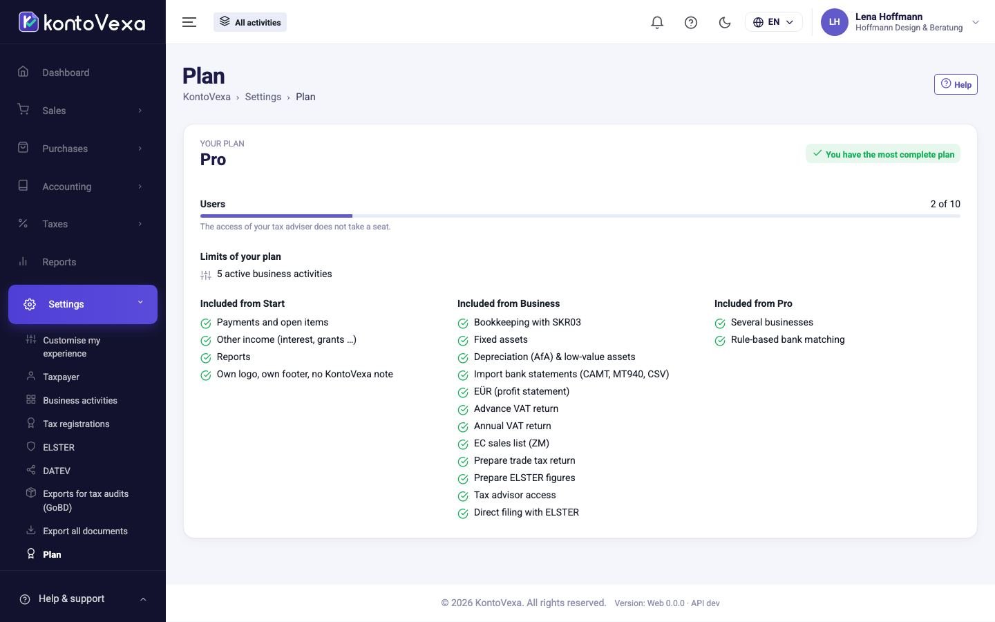 The plan overview