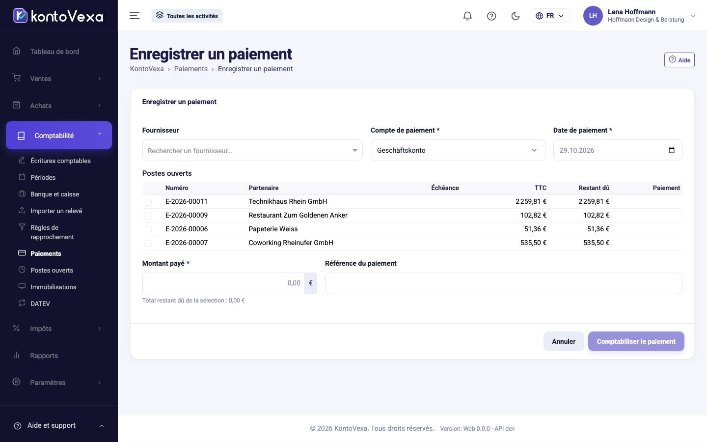 L'éditeur d'un nouveau paiement