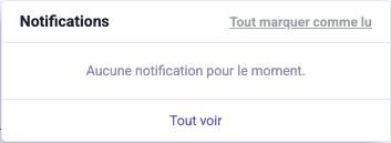 La cloche ouverte avec les notifications les plus récentes