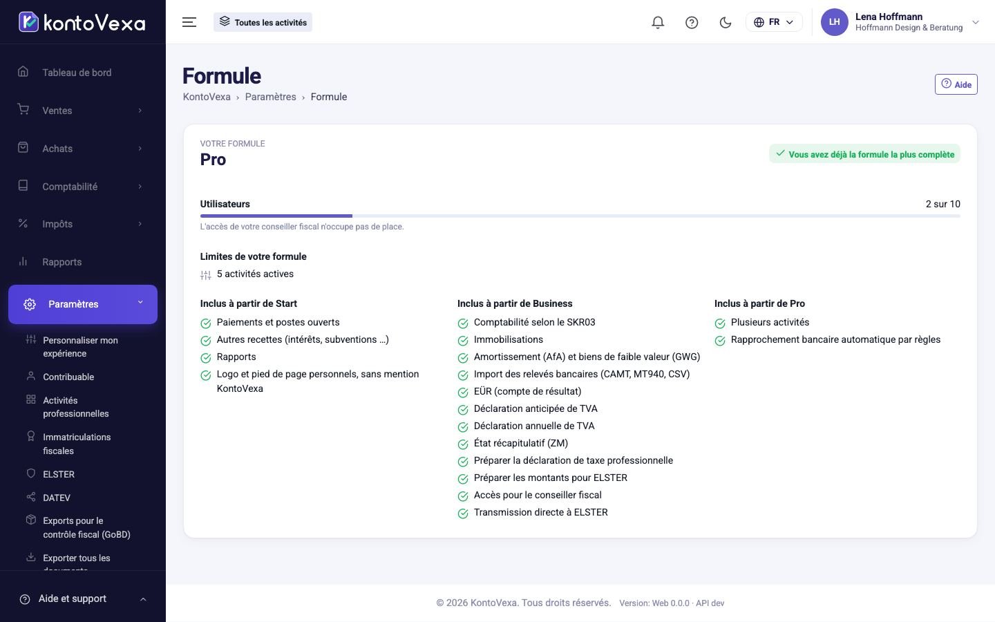 La vue d’ensemble de la formule