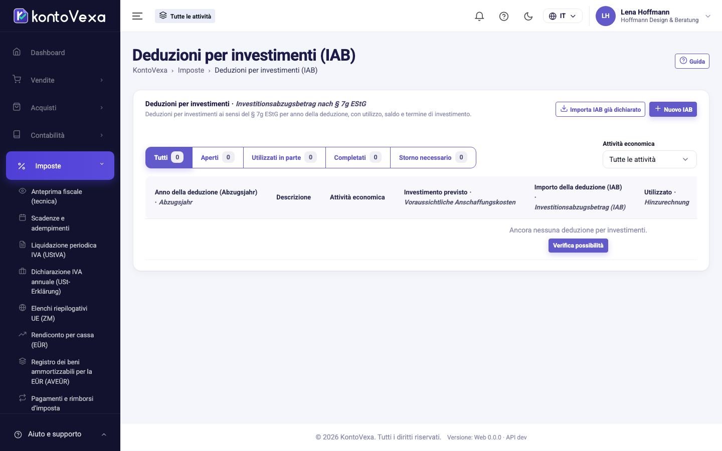 Il registro delle deduzioni per investimenti