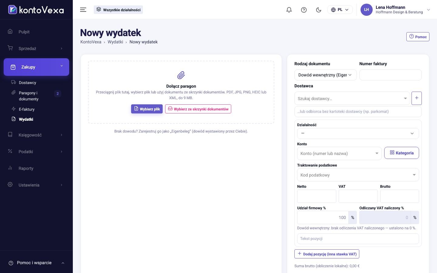 Formularz nowego wydatku