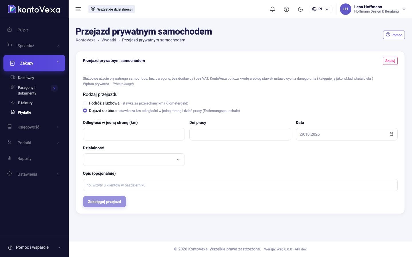 Rejestrowanie dojazdu do zakładu prywatnym samochodem