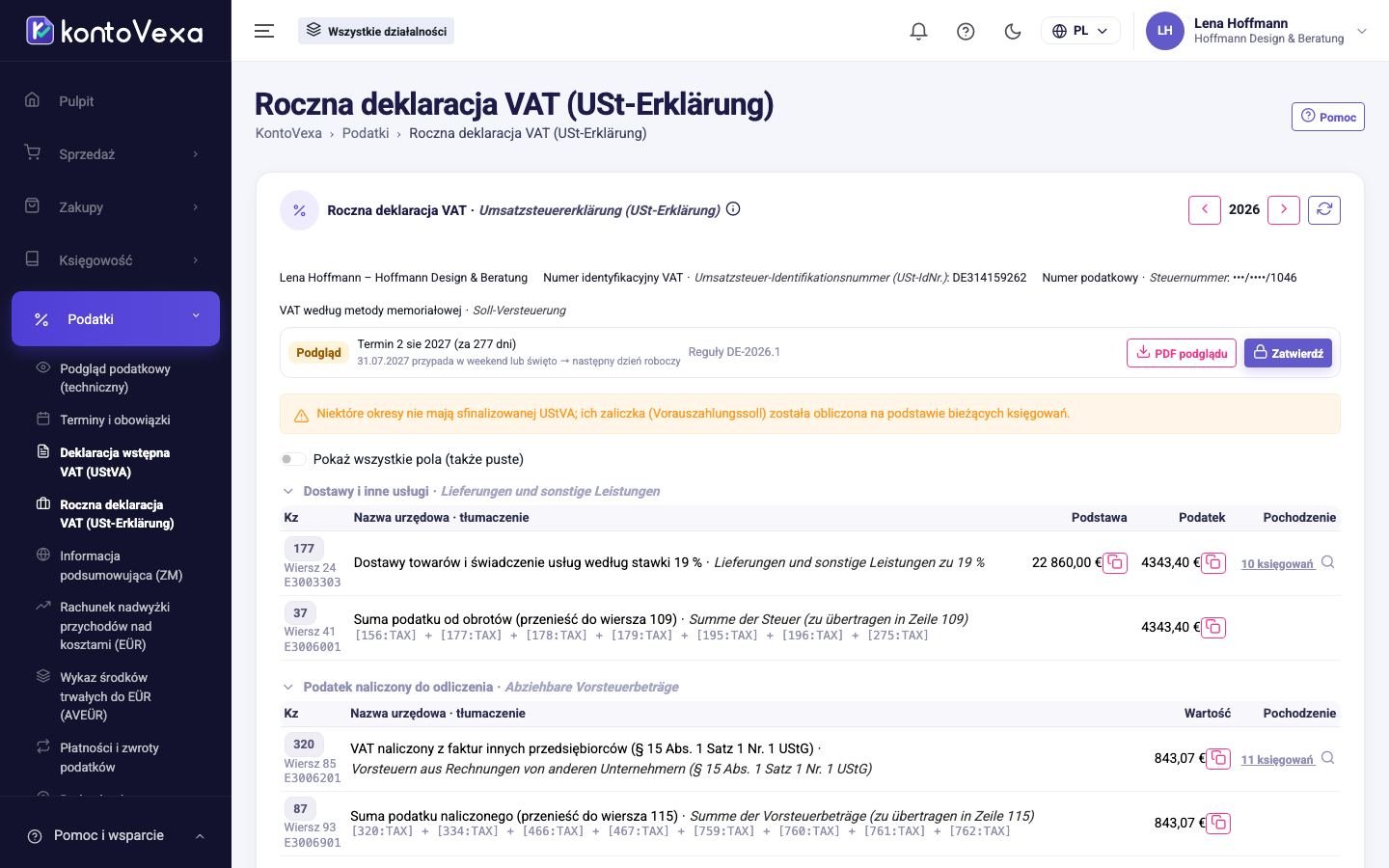 Roczna deklaracja VAT z uzgodnieniem deklaracji wstępnych