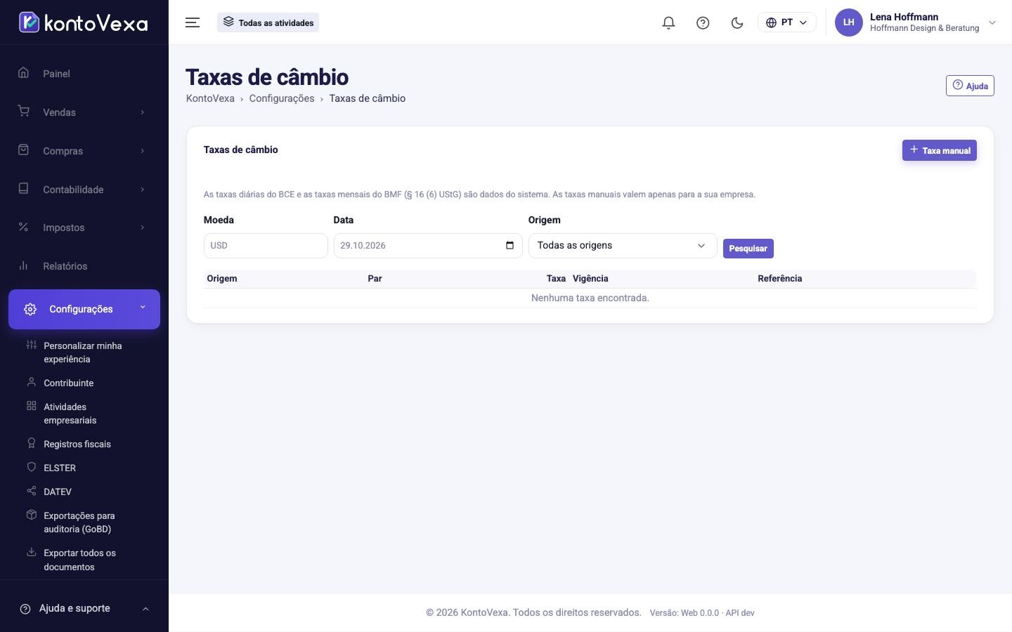 A pesquisa de uma taxa com o resultado