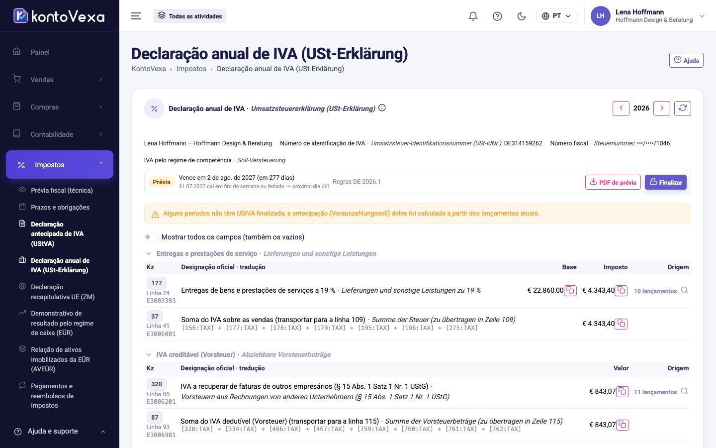 A declaração anual de IVA com a conciliação das declarações antecipadas